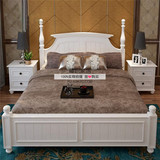 美式乡村实木床做旧家具1.5 1.8米原木双人床古典婚床厂家直销