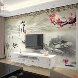 现代中式大型壁画 客厅电视背景墙贴纸 书房卧室装饰水墨风景画布