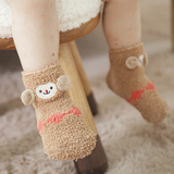 宝宝保暖棉袜新生婴幼儿松口卡通袜纯棉秋冬0-3个月中筒地板袜子