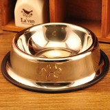不锈钢中小型犬宠物防滑食盆狗碗猫碗水盆泰迪金毛餐具狗粮用品