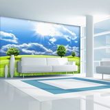 大型3d立体无缝壁画客厅电视背景墙纸沙发卧室壁纸草原田园风景