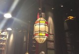 阿拉伯全铜灯漫咖啡厅过道艺术吊灯彩色玻璃焊锡铜灯LED灯677