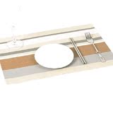 Beige horizontal stripes woven table mats Placemats餐垫