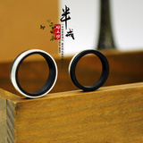 2015新款韩版925纯银情侣戒指一生爱男女对戒镶钻创意檀木戒指