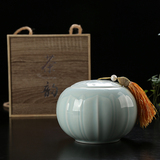 单罐半斤青瓷茶叶罐陶瓷黑枸杞茶叶包装普洱绿茶红茶礼盒包装批发