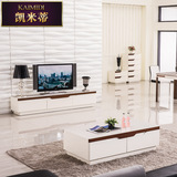 小户型客厅电视柜现代简约钢化玻璃烤漆茶几地柜组合套装创意宜家