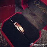 香港专柜代购 Cartier/卡地亚Love系列18K玫瑰金 无钻款 窄款戒指