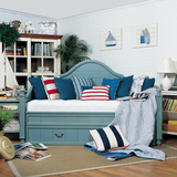 美式沙发床小户型地中海可折叠沙发多功能实木储物坐卧两用沙发床