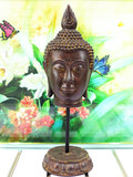 泰式佛摆件佛头泰国佛像摆件东南亚风格佛首中式复古佛像工艺品