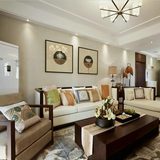 新中式沙发 后现代样板房别墅客厅 简约实木沙发家具样板间定制