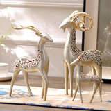 欧式吉祥三只鹿摆件 家居饰品工艺品酒柜客厅电视柜装饰结婚礼物