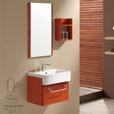 小户型浴室柜50现代中式浴室柜台盆柜组合实木浴室柜橡木卫浴柜