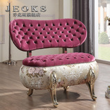 乔克斯欧式沙发 新古典布艺双人椅床尾凳客厅休闲椅美式长椅沙发