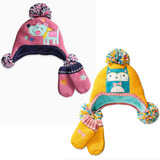 现货英国进口NEXT正品代购女宝女童女孩冬季卡通毛线帽子手套套装
