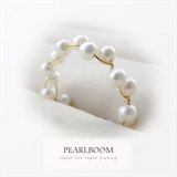 【pearlboom】特价 天然无瑕珍珠编制戒指森系复古 进口14K注金