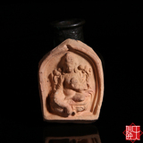【妙映天工坊】西藏传世 清代古擦 绿度母随身老佛像擦擦 老彩擦