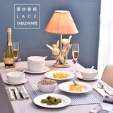 包邮创意欧式餐具 家用西式4人碗盘套装 酒店专用餐具