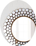 美式圆形金色镜子浴室镜玄关镜复古装饰镜古典墙面壁挂创意太阳镜