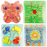 儿童玩具 3-6木制磁性运笔蝴蝶迷宫亲子游戏 宝宝益智力玩具