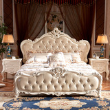 欧式公主床1.8米软包皮床双人床大卧室家具法式雕花实木箱体储物