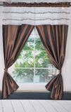 漂亮绣花半透窗纱TS46成品穿杆帘1.4X1.35米高对开绿色小清新窗帘