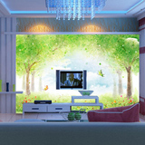 大型壁画电视背景墙卧室客厅沙发3D壁纸简约 无纺布墙纸春天绿树