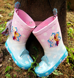 冰雪奇缘儿童雨鞋Elsa公主橡胶防滑中筒学生雨靴外贸原单女童水鞋