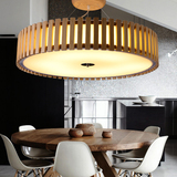 设计师艺术新中式实木阳台餐厅吊灯客厅实木现代圆形卧室简约灯具