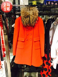 歌莉娅正品代购2015秋冬季中长款修身毛呢风衣外套大衣15CJ6E32A