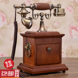 高档欧式电话机实木仿古电话机家用座机电话机美式复古电话机包邮