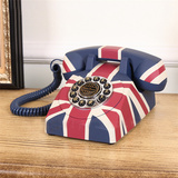 美式乡村英国经典米字旗复古电话机欧式仿古贵族高端家居摆件高档