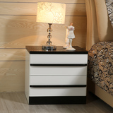 新款美式实木床头柜白色烤漆美欧式床专用床边柜简约现代床角柜