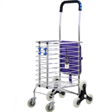 j铝合金轻便携式可折叠带凳子六轮爬楼购物车老年人买菜推拉行李