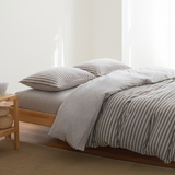 田园韩式条纹纯棉全棉家纺四件套简约床上用品4件套床单被套包邮