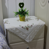 特价/029镂空绣花花朵桌布布艺蕾丝田园台布餐桌布床头柜盖布罩