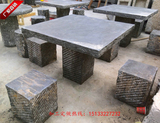 仿古青石雕刻 石桌石凳 石头桌子凳子 户外镂空圆桌 直径1米