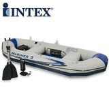 原装正品INTEX海鹰二代加厚三人充气船 橡皮艇皮划艇钓鱼船冲锋舟