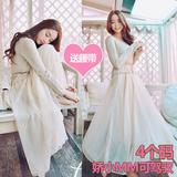 韩国长袖针织衫公主连衣裙两件套装甜美蓬蓬网纱长裙仙刘亦菲同款