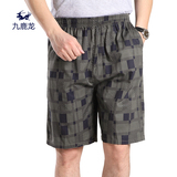夏季中年男士短裤纯棉宽松爸爸装中老年大码薄款休闲五分沙滩中裤