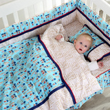 纯棉可拆洗龙之涵婴儿床上用品套件全棉宝宝床品四八件套儿童床围