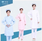 护士服冬装长袖加厚　白大衣夏装短袖立领女粉色蓝色白色工作服