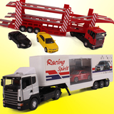 俊基奥图美1:43大型双层汽车运输车货车合金车模儿童玩具模型包邮