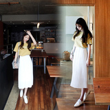 夏韩版女装上衣搭配半身裙两件套装春夏学生连衣裙中长款长裙裙子