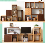 实木电视柜 白橡木书架现代简约储物架 自由创意组合置物架