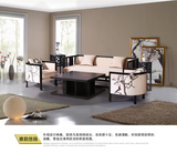 新中式沙发水曲柳实木 别墅样板房售楼处洽谈桌椅家具定制