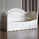 慕妃高端定制家具美式欧式法式新古典实木雕花双人床沙发床GC368