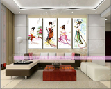 中式壁画餐厅画典雅古典风客厅壁画卧室挂画 古代四大美女装饰画