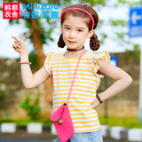米妮哈鲁童装女童韩版短袖T恤儿童短t2016夏装新款XC3098妤