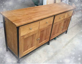 欧式实木复古电视桌做旧美式乡村铁艺电视柜抽屉式客厅卧室储物柜