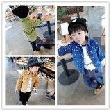 2015冬季新款韩版男童装加绒加厚长袖衬衫儿童加绒衬衣棉衣包邮